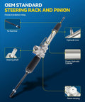 Rack And Pinion Steering Rack For 1993-2002 Prizm And 1993-1997 North American Corolla And 1998-2002 Hydraulic Power Corolla Direct Fit OE Replacement DIY Friendly 261963 4550319215 4425002020, showing detailed components including tie rod end and hydraulic line.