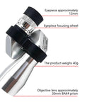 Angled Monocular Quick Focus Portable Telescope, 12mm eyepiece, 20mm BAK4 prism, metal composite build, 40g weight