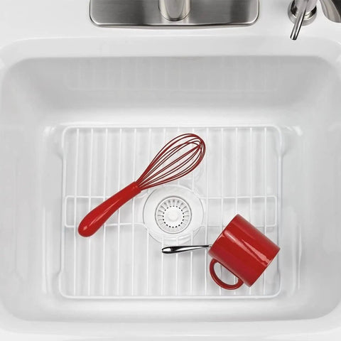 Heavy Duty Kitchen Sink Protector Grid 16 x 12.3 x 1 Inches White With Rust Resistant Coating Shields Sink Base from Scratches and Dents