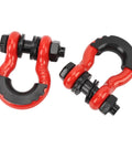 Red Beefed Up D Ring Shackle 5952 Lbs Towing Capacity Seven Eighth Inch Screw Pin Anchor Shackle For Off Road Winch Recovery