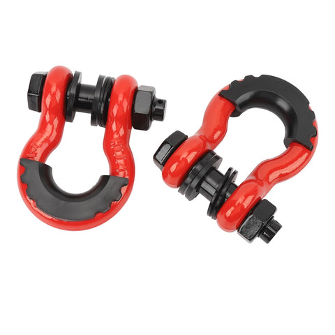 Red Beefed Up D Ring Shackle 5952 Lbs Towing Capacity Seven Eighth Inch Screw Pin Anchor Shackle For Off Road Winch Recovery