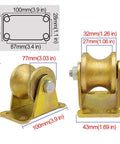 Straight Up Heavy Duty U Groove Steel Caster Wheel And Rigid Track Roller With Double Bearings for Industrial use, 90mm tall