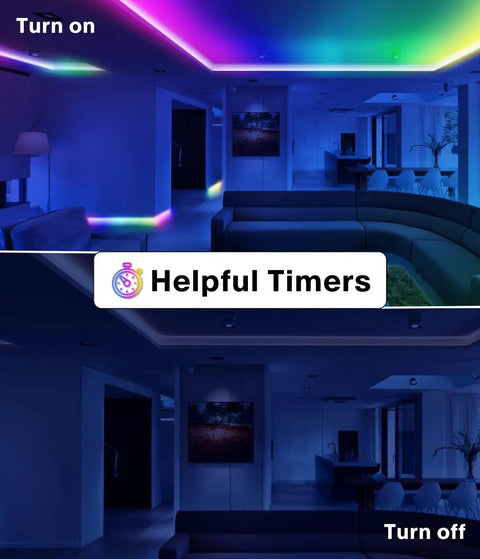 Rainbow RGB IC LED Strip Lights 49.21ft Outdoor Smart Rope Lights With 64 Scene Modes IP65 Waterproof App Controlled, lit and unlit in room