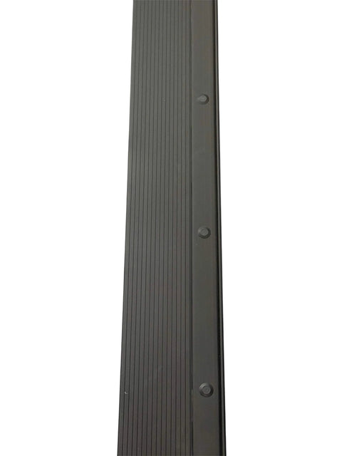 Close-up of Black Adjustable Aluminum Threshold, heavy-duty use with hidden screw design for residential and commercial applications.