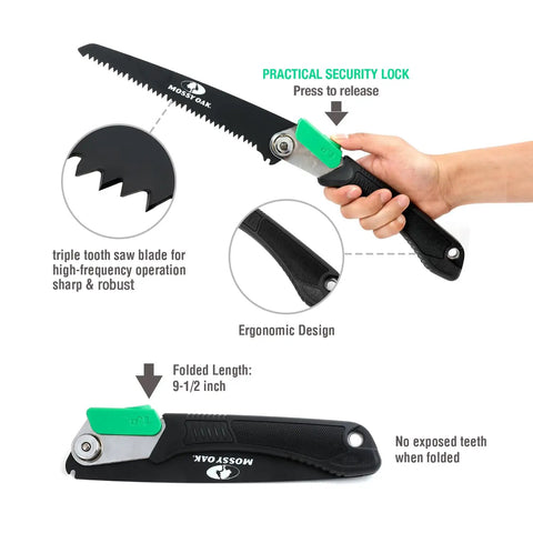 3 In 1 Folding Saw With Wood Metal And PVC Blades For Camping Backpacking Hunting And Bushcraft Pruning Hand Saw With Pouch Included And Quick Change Blade System For Easy Swaps In The Field