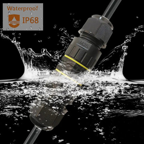 IP68 Waterproof Junction Box For 2 And 3 Way Line M25 Extension Electrical Cable Connector submerged in water
