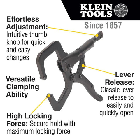 6 Inch C Clamp Locking Pliers With Standard Jaws And Intuitive Thumb Knob For Home Shop And Woodworking Projects, black tool