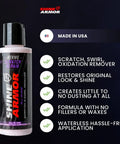 Car Scratch Remover And Swirl Repair Polish 4oz With Water Repellent Gloss Finish For Deep Mirror Like Shine And Slick Protective Shield Against Dust Dirt And Road Grime Made In USA