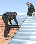 Installers applying Heavy Duty Self Adhesive Waterproof Roof Repair Tape Pro Grade Butyl Asphalt Sealant For Leaks Patch DIY Ready on roof.