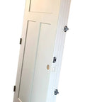 Side view of a door with brackets attached, part of the Bulk Door Install Kit With 77 Brackets And All Screws Delivers Fast Shim Free Install For 11 Doors Using 7 Brackets Each Or 12 Point 8 Doors With 6 Brackets Achieving 10X Faster Setup And A Consistently Perfect Reveal.