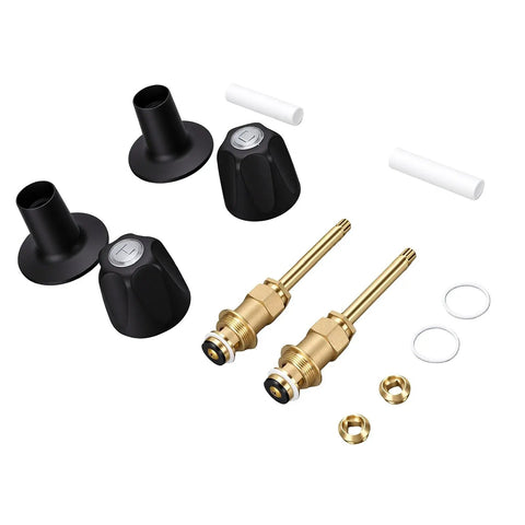 Upgrade Your Bath Game With This Solid Zinc Alloy 2 Set Shower Knob Kit For Windsor Series Faucet Handles To Look Fresh Cool And Durable. black zinc alloy shower knob kit with brass valve stems, washers, and tubes, 2-piece set