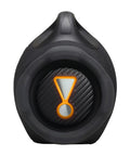 Black Hardest Hitting Portable Waterproof Speaker With Pro Sound And AI Boost, rear view showcasing passive radiator.