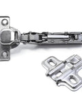 Soft Close Door Stay Hinges Two Piece Set 25mm Small Furniture Hinge With Dampers, stainless steel components shown