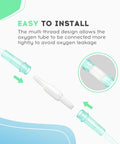Hecatelly oxygen tubing swivel connectors, 360° rotatable, white and teal, 20-pack for leak-free connections