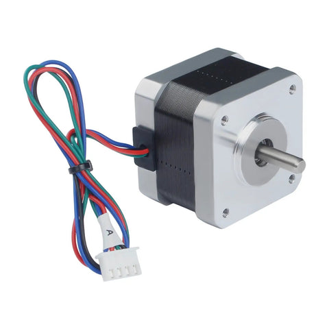 42-34 Extruder Stepper Motor Replacement For Tina2S E-Axis, 4 Pin, 8.6 Inch Connecting Wire, Drop-In Fit, front view