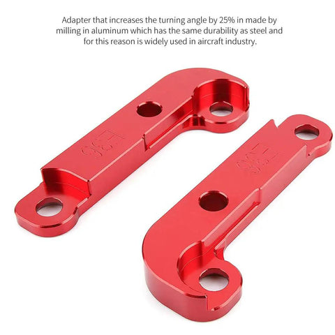 Red Drift Lock Adapter For E36 Steering Angle Upgrade, Twenty-Five Percent More Turning, CNC Milled Aircraft Grade Alloy