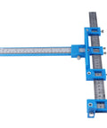 Boss Level Aluminum Punch Locator Drill Guide with sliding ruler for precise measurements in carpentry tasks.