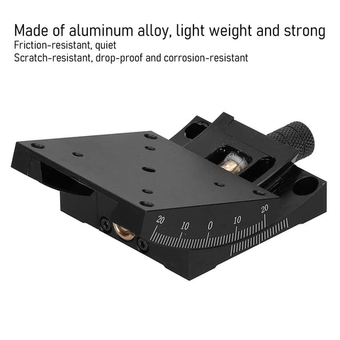 60x60mm Linear Stage Actuator With Manual Goniometer For Precision Alignment, Pro Grade, Aluminum Alloy Black Anodized Finish