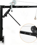 Garvee 1000 lb pickup truck crane with hydraulic hoist, manual winch, 4-position adjustable black boom, 360° swivel
