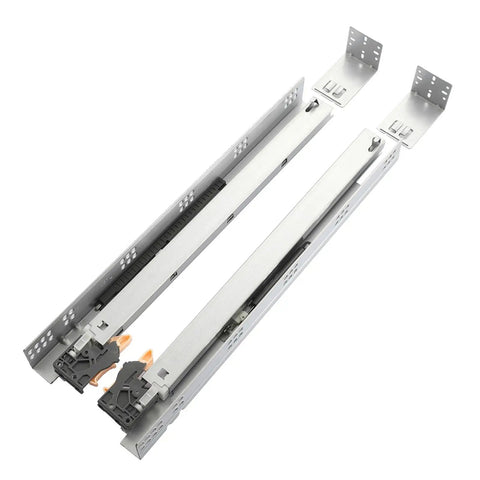 Six Pairs Of 18 Inch Undermount Drawer Slides With Soft Close Full Extension 100Lb Capacity Bottom Mount Rails Includes Locking Devices Brackets And Screws For Quick Easy Install