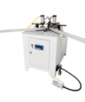 No Fuss 45 Degree Corner Cutting And Punching Combo For Woodworking Shops, Heavy Duty Drill Press Station with pneumatic chop.