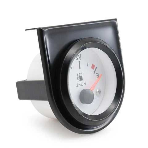 2 Inch Fuel Level Gauge 12V Fuel Tank Meter E-1-2-F Pointer for Car RV Boat Yacht Motorcycle With White Backlight 240-33 Ohm Sensor High Sensitivity Readout Ride Ready Plug-N-Play Gauge, black round dial
