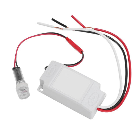 Outdoor Dusk To Dawn Photocell Light Switch With Auto On Off Sensor IP33, white wiring device, compatible with LED incandescent lamps