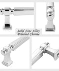 Close-up of 10 Pack 5 Inch Hole Centers Polished Chrome Cabinet Pulls with 1 Inch and 1 1/2 Inch Screws Solid Metal Rust Resistant Hardware
