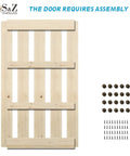 Unfinished Spruce Barn Door 42 X 84 Inches With Heavy Duty Sliding Hardware Kit Knotty Design, assembly parts included.
