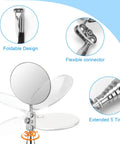 Two Pack Telescoping Inspection Mirror With LED Light Round And Square Heads Handy Tool showcasing design and flexibility