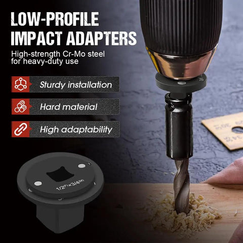 2026 Upgraded Low-Profile Impact Socket Adapter Set Lets You Get Into Tight Spots With Ease. 4-Piece Drive Reducer Kit Fits 1/4 To 3/8, 3/8 To 1/2, 1/2 To 3/4, And 3/4 To 1 Inch For Quick Fixes On Any DIY Project. low-profile impact adapter, Cr-Mo steel, used with drill