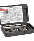 3/8-16 UNC Thread Repair Kit in 304 stainless steel, 18-piece set with drill bit, HSS tap, tang removal tool in black case