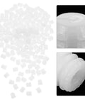 150 Pcs Plastic Dowel Inserts for Cabinet Doors, DIY Friendly Hinge Dowels shown in various views, including close-ups
