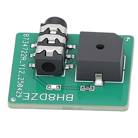 Close-up of PCB component on Morse Code Trainer CW Key Telegraph Practice Tool With Buzzer Sound And Light Feedback