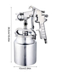 Hardcore Pro Level Pneumatic Spray Gun With Slick Adjustable Valve And Killer Stainless Steel Nozzle For Smooth Auto Paint Jobs Up To 1000 Ml Capacity showing 2mm nozzle and metal body.