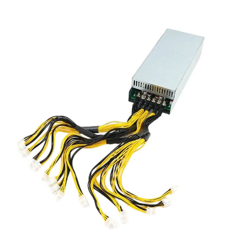 Heavy Duty 3600W Mining Power Supply For Multi GPU Rigs And Industrial Miners 180 To 265V Switching PSU With Metal Housing Quiet Operation Built Tough For Stable Power And Safety, metal PSU with cables
