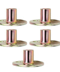 Set of 5 Three Hole Flange Tee Nuts For Furniture Galvanized Smooth Surface M8 Thread Heavy Duty Connector