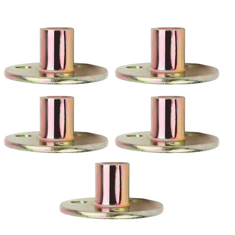 Set of 5 Three Hole Flange Tee Nuts For Furniture Galvanized Smooth Surface M8 Thread Heavy Duty Connector