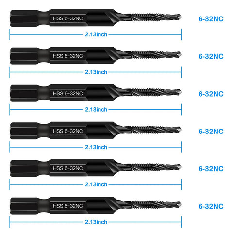 Do It All Drill Tap Countersink Bit Set For 6 32NC Threading In Soft Metal Wood And Plastic High Speed Steel Hex