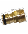 Copper Hose Tap Connector And Mixer Adaptor Water Pipe Joiner Fitting For Garden Hose Faucet Adapter Watering Tools Set side view with dimensions