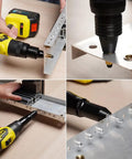 Hifeson 21V Cordless Electric Rivet Gun And Rivet Nut Tool Professional Kit With Batteries And Charger For Auto Body Work Fastener Repair 3/16 Inch To 3/8 Inch Automatic Setting in use on metal