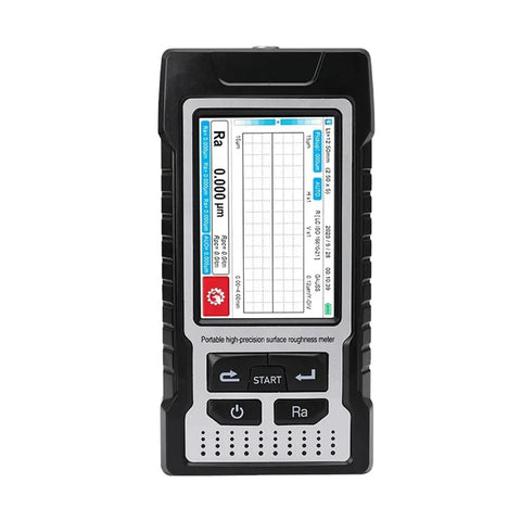 Kickass Portable Digital Surface Roughness Tester showing a digital display and buttons for industrial measurements.