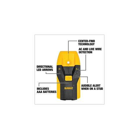 Stud Finder For Framing And DIY Projects Locates Three Quarter Inch Wood And Metal Studs With Center Find And LED Arrows