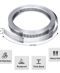 DIY Hose Clamp System Kit With 9.8 Ft Band And Six Fasteners, stainless steel band with specifications icons