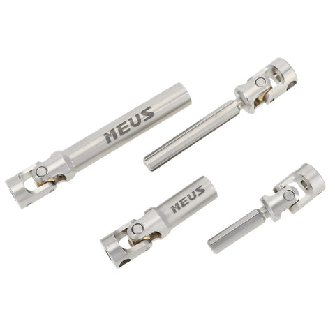 Hardened Stainless Steel Driveshaft Fits Traxxas 1/18 Trx4M RC Crawler Upgrade Parts with universal joint design.