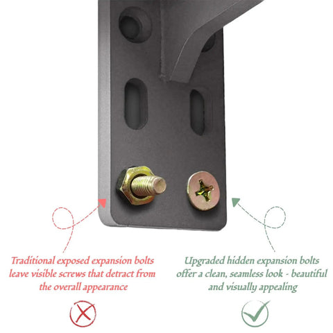 Heavy Duty Hidden L Brackets For Wood Walls with hidden vs exposed bolts comparison