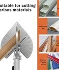 Multi Angle Miter Shear Cutter for Wood PVC and Molding Trim with 45 and 90 Degree Cutting Capability shown with materials