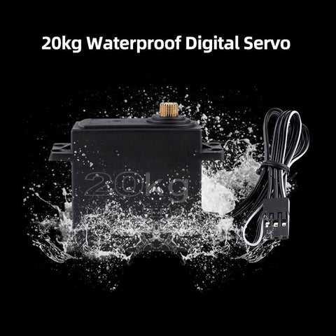 20kg waterproof digital servo in water splash display, part of 4300Kv Brushless Motor With 60A ESC, 20Kg Servo, And 25T Servo Arm For 1/8 And 1/10 RC Cars And Boats