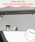 4 Pack Car Clip Photo Holder For Visor, Personalized Acrylic Photo Frame on car sun visor with family and pet photos displayed.