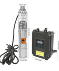 24V Deep Well Submersible Pump 210W With 3 Inch Solar Kit And MPPT Controller, stainless steel pump with control box